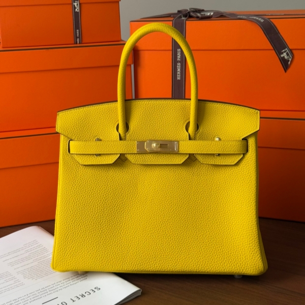 【エルメス HERMES】バーキン30 ジョーヌナプル トゴ ゴールド金具（100％手縫）